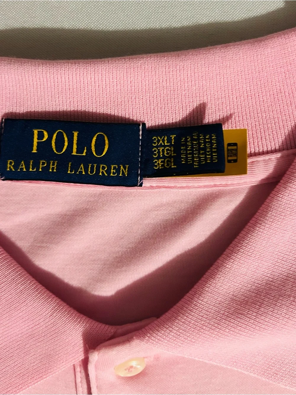 Ralph Lauren Men’s Polo Shirt in Pink with Embroidered Colored Pony 3XLT